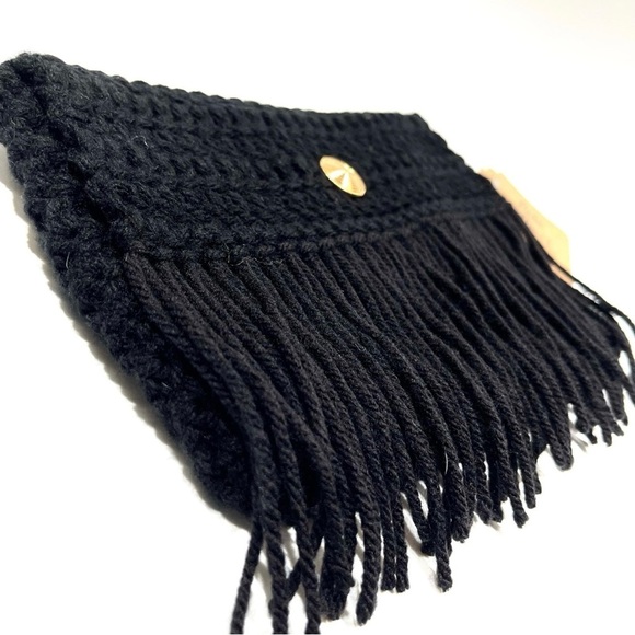 Handmade Handbags - NWT Boho Handmade Crochet Clutch Black W/ Fringe